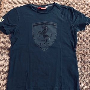 Ferrari black puma fitted t-shirt round neck